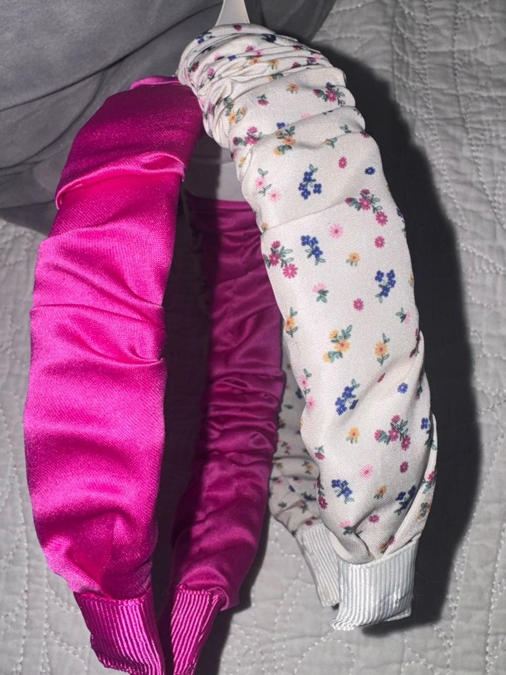 wonder nation Hot Pink and Cream Floral Padded Headband Set